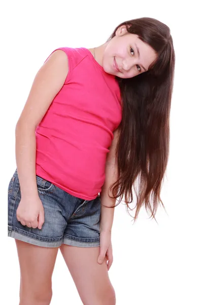 Happy Beautiful Young Girl Poses Picture Stock Image