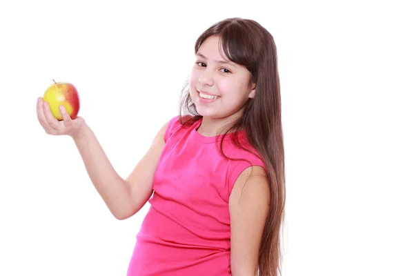 Girl with apple — Stock Photo, Image