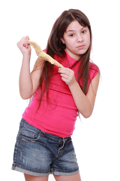 Девушка с большой морской звездой
