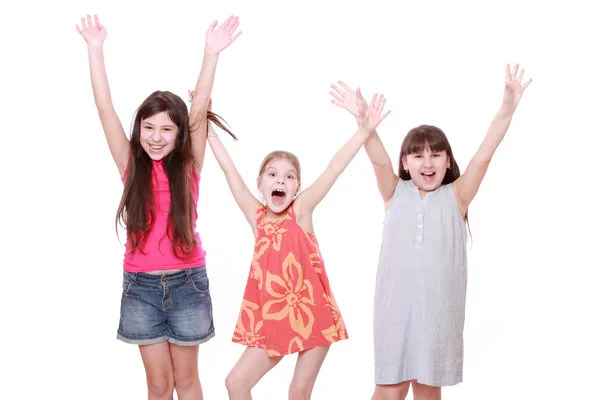 Meninas em um fundo branco — Fotografia de Stock