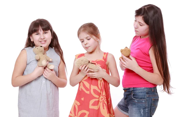 Mädchen mit Spielzeugbär — Stockfoto