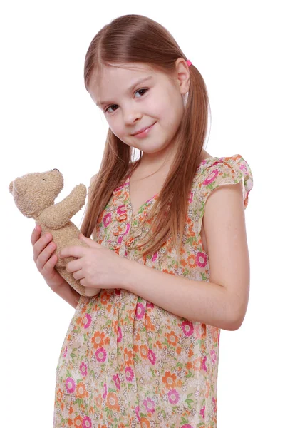 Meisje met teddybeer — Stockfoto