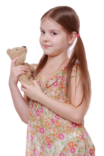 Meisje met teddybeer — Stockfoto