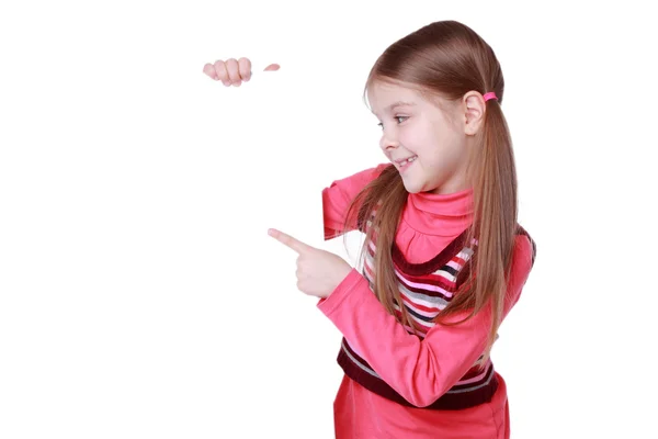 Girl with blank — Stock Photo, Image