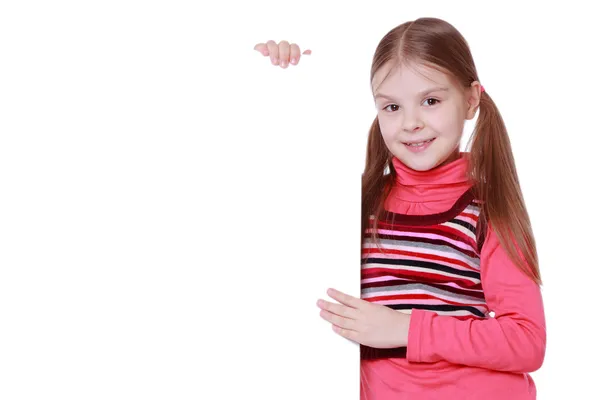 Menina e branco em branco — Fotografia de Stock