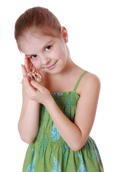 Girl with beads — Stock Photo, Image