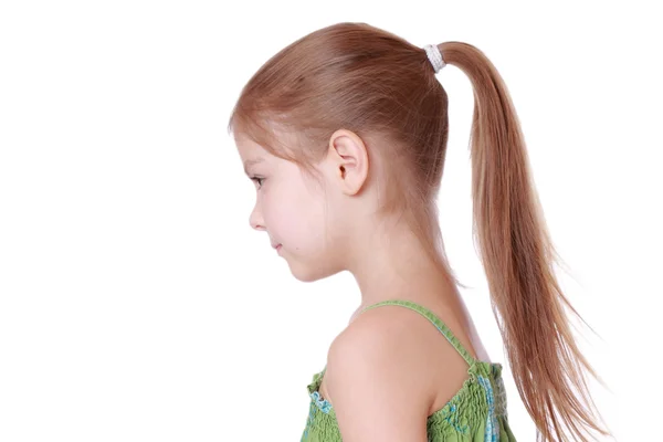 Aranyos kislány ponytails frizura — Stock Fotó