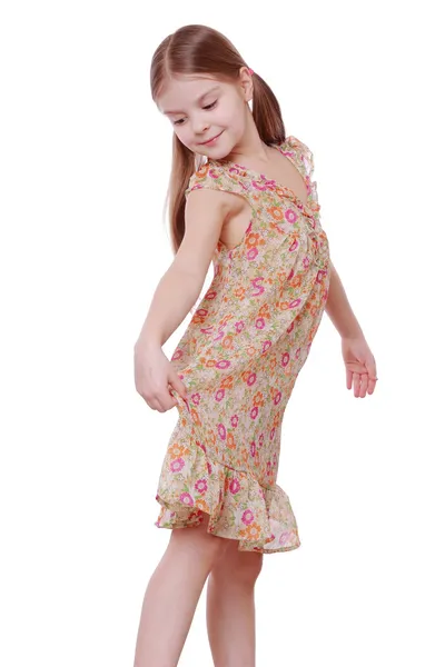 Girl wearing summer dress — Stock Photo, Image