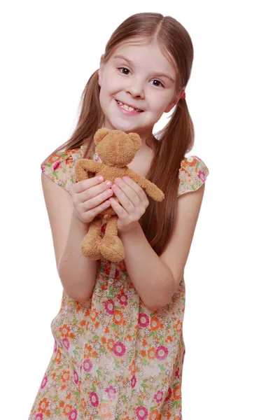 Mädchen mit Teddybär lizenzfreie Stockbilder