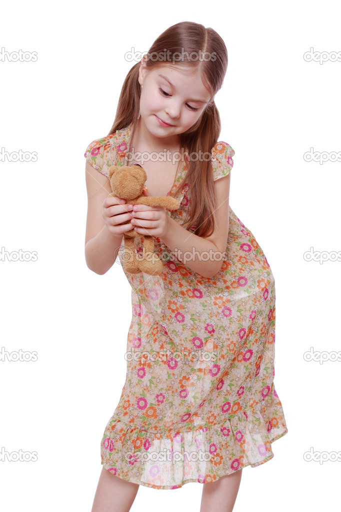 Girl with teddy bear