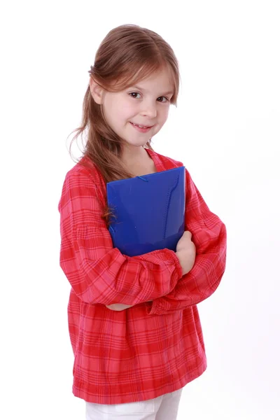 Scuola ragazza holding cartella — Foto Stock