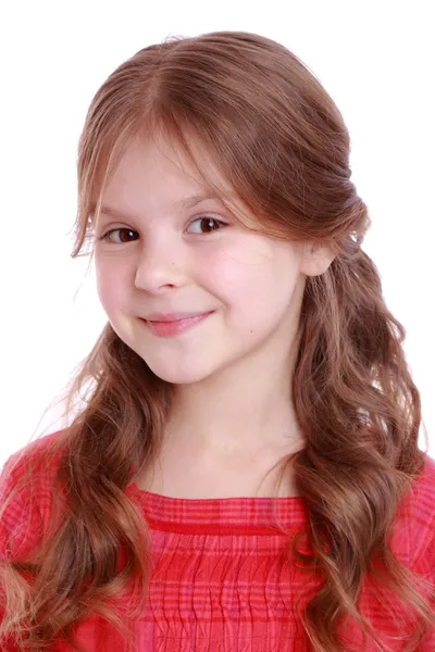 Little girl with curly hair — Stock Photo, Image