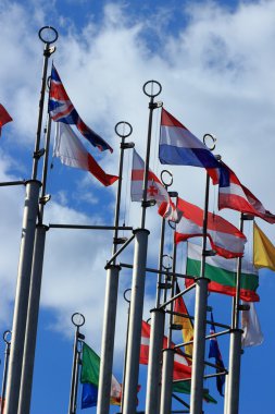 Moskova'da Avrupa bayrakları