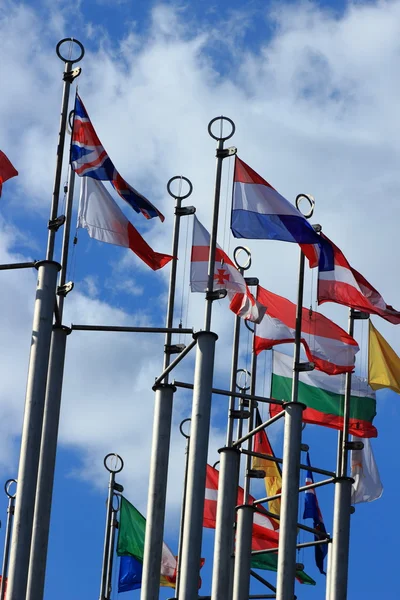 Europese vlaggen in Moskou — Stockfoto