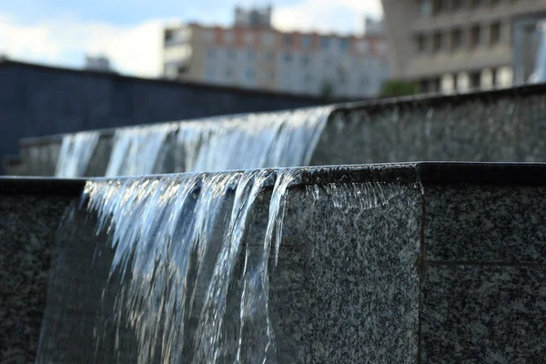 Malerischer Blick Auf Den Brunnen Mit Spiegelungen Moskau Russische Föderation — Stockfoto