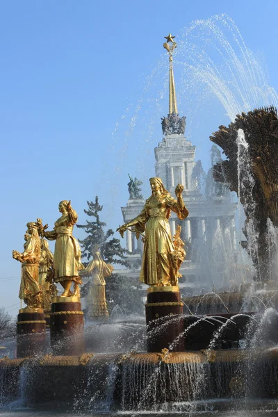 Fuente Amistad Nación Moscú Rusia — Foto de Stock