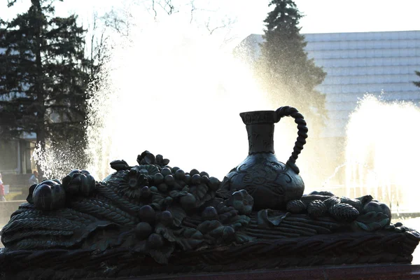 Former Ussr National Exhibition Territory Vdnx Stone Flower Fountain — Stock Photo, Image