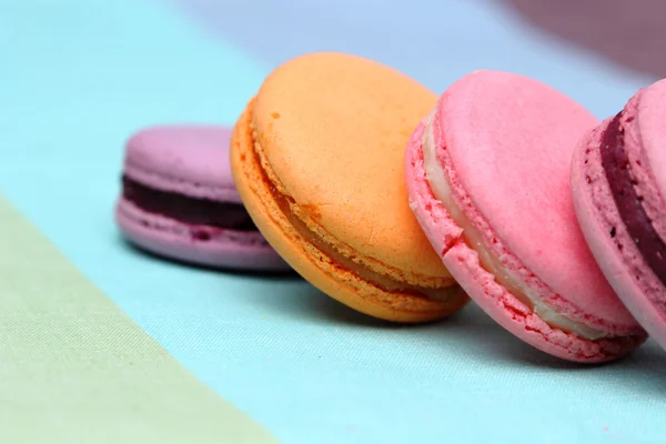 Four Tasty sweet colorful macarons Royalty Free Stock Images