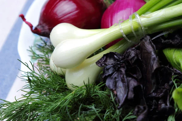 Ierburi Legume Proaspete Pentru Salata Vitamine Fața Masă — Fotografie, imagine de stoc