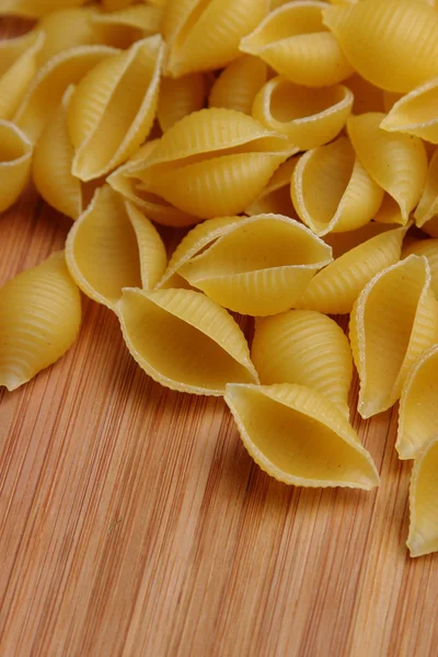 Uncooked Pasta Wooden Background — Stock Photo, Image