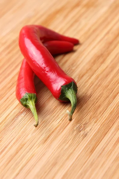 Two red chili peppers — Stockfoto