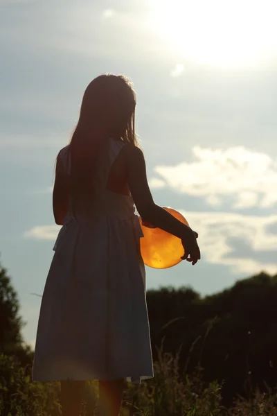 Klein meisje silhouet — Stockfoto