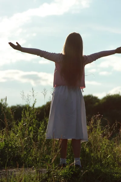 Little girl Silhouette — Stock Photo, Image