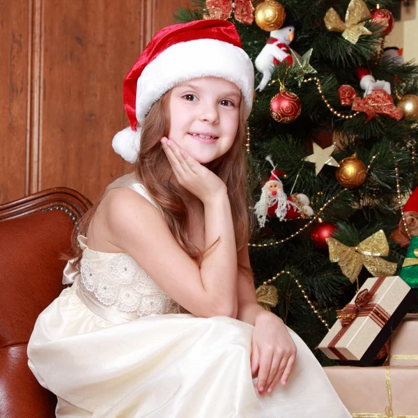 Happy kid op Kerstmis — Stockfoto