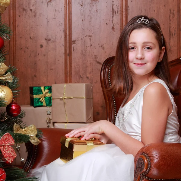 Menina no Natal — Fotografia de Stock