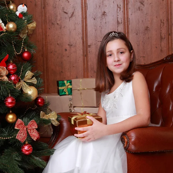 Little girl on Christmas — Stock Photo, Image