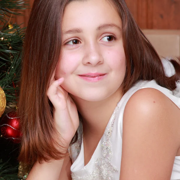 Little girl on Christmas Stock Photo