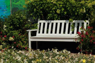 Ahşap bahçe tezgah Park Gor'kogo, Moskova, Rusya Federasyonu
