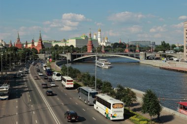 Görünümü Moskova kremlin ve Moskova Nehri, Rusya Federasyonu