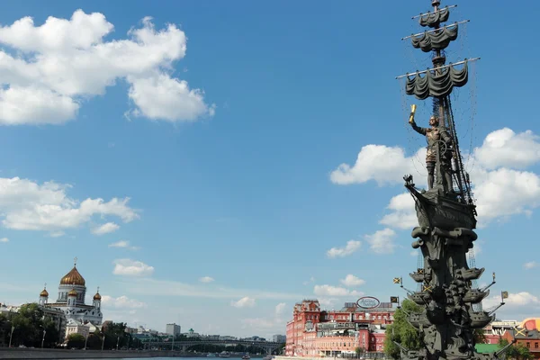 Památník Cara Petra Velikého Moskvě Nacházející Západní Řece Kanálu Vodootvodnyj — Stock fotografie