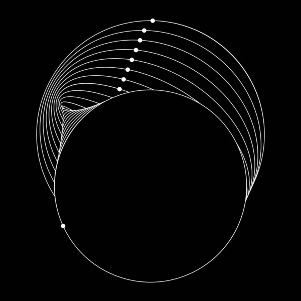 Современная Абстрактная Векторная Иллюстрация Цифровая Футуристическая Монохромная Линейная Рамка Красота — стоковый вектор
