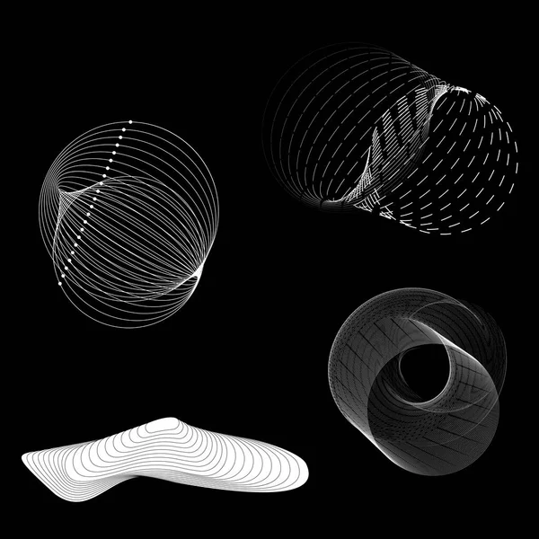 Conjunto Arte Generativo Formas Abstractas Elementos Plantilla Diseño Círculo Moderno — Vector de stock