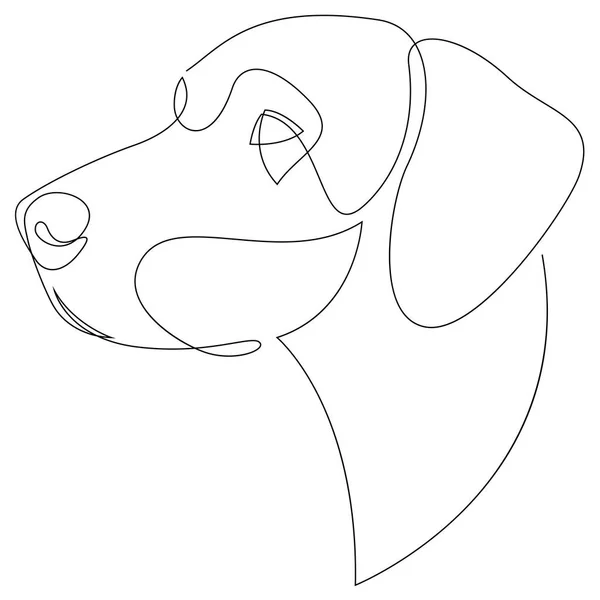 Alemão Shorthaired Pointer vector Dog portrait. Linha contínua. Desenho de uma linha cão —  Vetores de Stock