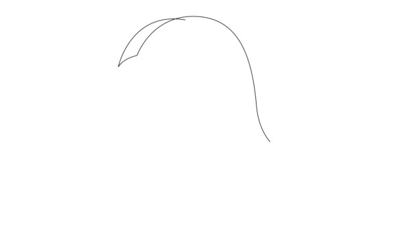 Auto desenho animação simples de uma única linha contínua desenho Old English Sheepdog. Bobtail cabeça do cão desenho à mão, linhas pretas em um fundo branco. O conceito de animais de estimação, veterinária — Vídeo de Stock