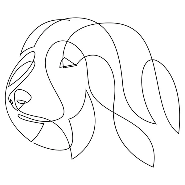 Давньоанглійський вектор собак. Безперервна лінія. Bobtail dog one line drawing — стоковий вектор