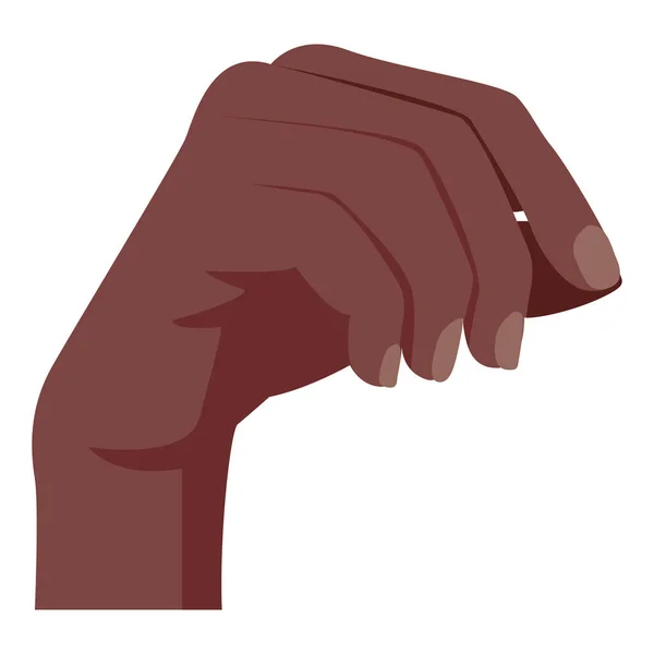 Vrouwelijke Hand Die Iets Vasthoudt Afro Amerikaanse Donkere Huidskleur Hand — Stockvector