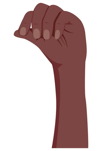 Female Hand Holding Something Afro American Dark Skin Color Hand — Stock Vector