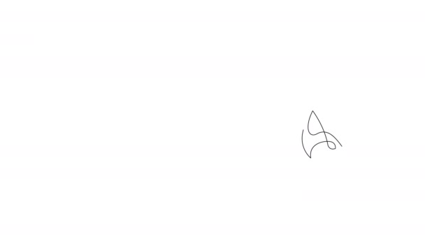 ランニングリスの連続線画のアニメーションセルフドローイング。コーポレーションロゴアイデンティティ。チプムンク動物の形から会社のアイコンの概念。全長1ラインアニメイラスト. — ストック動画
