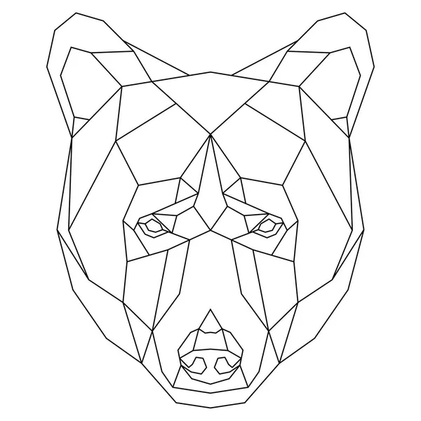 Абстрактна Багатокутна Голова Ведмедя Геометричні Лінійні Тварини Векторні Ілюстрації — стоковий вектор
