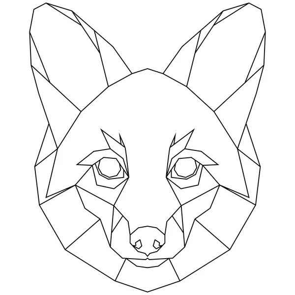Abstrakter Polygonaler Kopf Des Fuchses Geometrische Vektordarstellung — Stockvektor