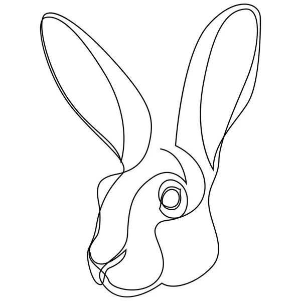 Bir çizgi tavşan tasarımı silueti. El çizimi minimalizm stili vektör çizimi — Stok Vektör