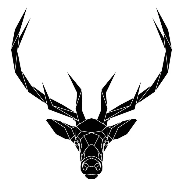 摘要多角形的鹿头 几何线性动物 — 图库矢量图片