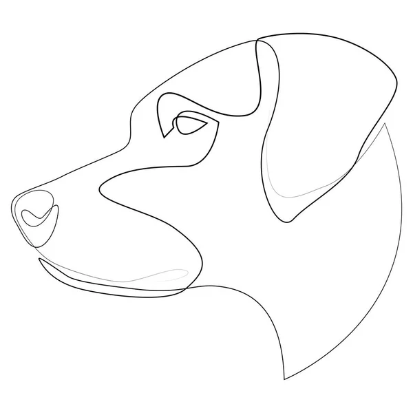 Continuous line Rhodesian Ridgeback. Single line minimal style African Lion Dog vector illustration. Portrait — Stock Vector