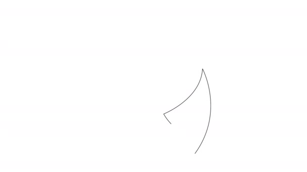 Self drawing simple animation of single continuous one line drawing Greyhound. Dog head drawing by hand, black lines on a white background. The concept of wildlife, pets, veterinary. — Stock Video