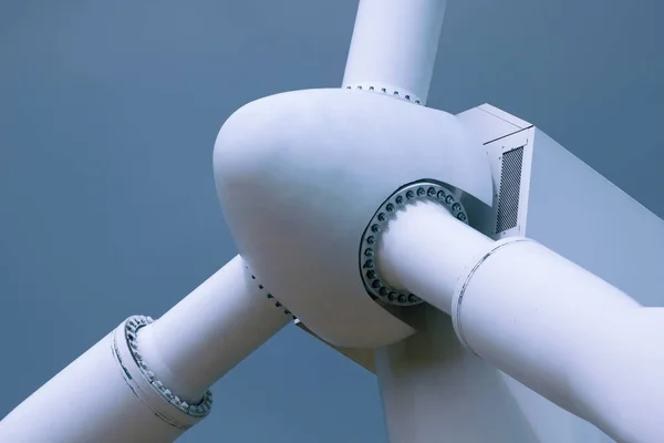 Green Energy Concept Closeup Wind Turbine Eco Friendly Power Generator — ストック写真