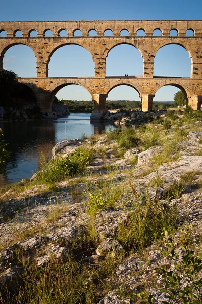 Pont du Gard, Languedoc-Roussillon, Fransa — Stok fotoğraf